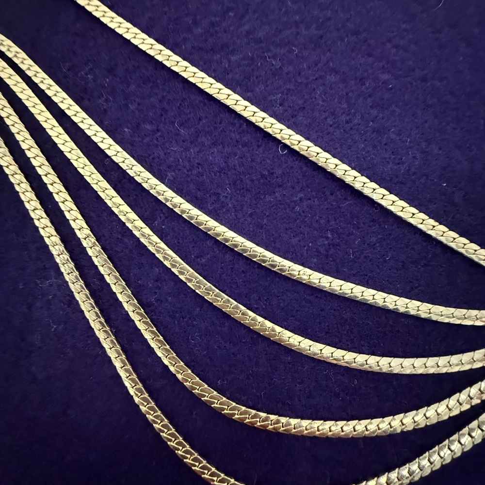 Christian Dior Vintage Gold 5-Strand Chain Belt/Necklace 30” Rare - Picture 7 of 9